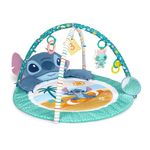 Bright Starts, Disney Baby Stitch Activity Gym, with Tummy Time Pillow, Baby Play Mat with Toy Bar, 5 Take Along Toys, for Newborns and Up