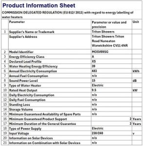 Triton Seville Electric Shower 9.5kW – White