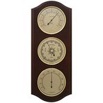 Weather Station with Thermometer, Barometer & Hygrometer 395 x 155 mm - 9178-US °C+°F (Mahogany)