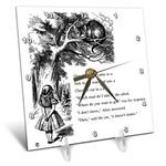 3dRose dc_193782_1 Which Road Do I Take Cheshire Cat Alice in Wonderland & John Tenniel Desk Clock, 6 by 6"