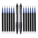 uni-ball Click Gel 0.7mm XSGR7 & NBGK-07 Gel Pen & Refill Combo | 2 Black Ink Pen with 12 Pcs Refills
