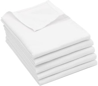 ZOLLNER Lot de 5 torchons en Coton de 50x70 cm - Super absorbants et Robustes - lavables jusqu'à 60°C - Blanc - qualité gastronomique - certifiés Oeko Tex®