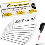 Dry Erase Magnetic Labels 50pcs White Board 2x4.5xtotal Thickness 0.5mm+1 Dry Erase Marker