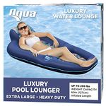 Aqua Luxury Water Lounge, X-Large, Inflatable Pool Float with Headrest, Backrest & Footrest, Palm Beach Flamingo