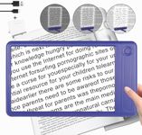 5X Magnifying Glass with Light 43 Ultra-Bright LEDs, Full Page Magnifying Glass with Stand, Hands Free Magnifier Ideal for Reading, Seniors, Low Vision, Elderly, Book Lovers, and Screen Viewing