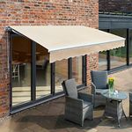 Primrose 4.0m Electric Awning - Ivory Mayfair DIY Patio Awning Gazebo Canopy (13ft 1") Complete with Fittings and Winder Handle