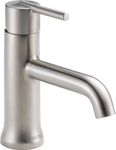 Delta Faucet Trinsic Single Hole Bathroom Faucet Brushed Nickel, Single Handle Bathroom Faucet, Metal Drain Assembly, Stainless 559LF-SSMPU