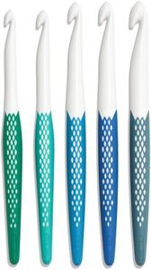 Prym Ergonomic Crochet Hook Set for Wool, 7-12mm, White – 1 Set