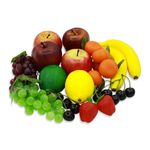 23 PCS Fake Fruit,Lifelike Realistic Faux Fruit Decor,Artificial Fake Fruits-Plastic Fruits for Decoration Include Fake Lemon Cherries Strawberry Apple Grape Banana for Wedding Christmas Halloween