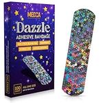 Glitter Bandages for Kids -(100 Count Box) Adhesive Bandage Strips w/Colorful Glitter Design & Latex-Free Individually Wrapped Strips for First Aid, Wound Care, Minor Cuts, Scrapes