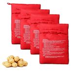 XINGZI Microwave Potato Cooker Bag 4PCS Reusable and Washable Express Saving Time Baking Fabric Pouch Bag for Any Type of Potatoes Bake Bags Perfect Potatoes Just in 4 Minutes