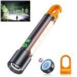Torch LED Super Bright 1000000 Lumen, Magnetic Rechargeable Torch, Battery Powered Long Lasting Flashlight Torches with 9 Modes & COB, Tail Hook, Waterproof Zoomable for Camping Emergency Dog Walking