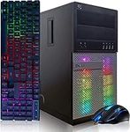 DELL Gaming PC Desktop Computer - Intel Quad I5 up to 3.6GHz, 16GB Memory, 128G SSD + 3TB, Radeon RX 550 4G GDDR5, RGB Keyboard & Mouse, DVD, WiFi & Bluetooth 5.0, Win 10 Pro (Renewed)