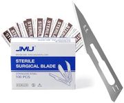 JMU 100pcs Scalpel Blades #11 Stainless Steel Sterile Surgical Blades, Individually Foil Wrapped