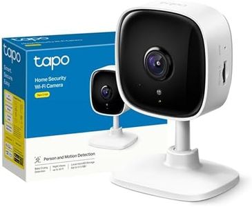 TP-Link TAPO - 1080P Cámara Vigilancia WiFi Interior,para Bebés y Mascotas, Visión Nocturna, Detección de Movimiento, Audio Bidireccional, Almacenamiento SD, Compatible con Alexa, Color Blanco