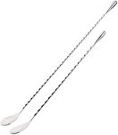 Purefold 15.7/12 Inches Bar Cocktail Spoons Set, Stainless Steel Spiral Pattern Cocktail Shaker Cocktail Mixing Spoon