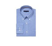 Tommy Hilfiger Men's Non Iron Regular Fit Gingham Buttondown Collar Dress Shirt, English Blue, 14.5" Neck 32"-33" Sleeve