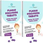 Plaque Disclosing Tablets, 96 Count, Dental Disclosing Tablets for Kids or Adults, Shows Plaque, Helps Teach Brushing Habits for Clean Teeth, by Fresh Knight, Pack of (2)