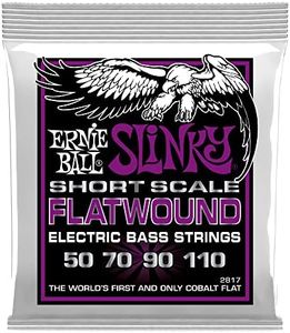 Power Slinky Flatwound Short Scale Electric Bass Strings 50-110 Gauge