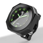 motorcycle Clocks Handlebar Mount Cool Styling Noctilucent Watch Dial Quartz Clock Moto Luminous Alloy Clock Time Gauge Waterproof Clock Decoration for street Bike(black)