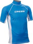 Cressi Rash Guard Man Short/SL - Men's Rash Guard Short Sleeves Made of Elastic UV Protection (UPF) 50+, Light Blue/White, XL/5 (54)