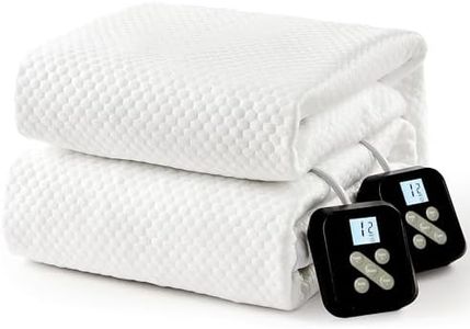 Garvee Electric Blanket Queen Size, 380GSM Cooling Ice Silk Heated Mattress Protector, Dual Desktop Controllers with 10 Heat Settings & 12H Timer, SAA Certified, Fully Fitted Deep Pocket Underblanket