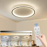 Modern Round Ceiling Light, Brightness Dimmable & 3 Color Temperature Available Bathroom Lighting, 5cm Thick & 40cm Dia Ceiling Flush Mount Light for Living Room, Study Room, Bedroom,Kitchen