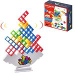 AYAAFA 48Pcs Tetra Tower Balance Game, Swing Stack High Child Balance Toy, DIY Assembling Versatile Toy Board Table Games Stacking Blocks Balance Puzzle Assembly Bricks Gift for Kids (48-Piece)
