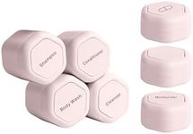 Cadence Travel Containers - Daily Routine Capsule Set - Magnetic Travel Capsules - For Shampoo, Conditioner, Body Wash, Pills, and More - 4 Flex Mediums (1.32oz) & 3 Flex Smalls (0.56oz) - Petal