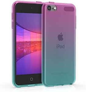kwmobile Clear Case Compatible with Apple iPod Touch 6G / 7G (6th and 7th Generation) - TPU Backcover - Bicolor Dark Pink/Blue/Transparent