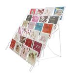 Medium Counter/Floor DVD and Card Stand in White, 6 Tier (E6W)