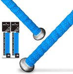 ALIEN PROS Bat Grip Tape for Baseball 1.1 MM (2 Pack, Blue) - Precut and Pro Quality Bat Tape - Wrap Your Bat for an Epic Home Run - Replacement for Old Baseball bat Grip