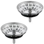 2 Pack xutong Stainless Steel Sink Strainer,Kitchen Sink Strainer,Sink Drain Stopper,Kitchen Sink Strainer,Clog-Free Sink Strainer Basket Rubber Stopper Bottom