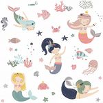 RoomMates RMK4394SCS Sweet Pastel Mermaids Peel and Stick Wall Decals