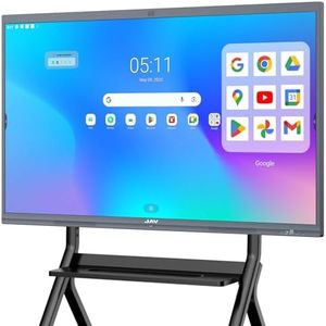 JAV Interaktives Whiteboard Smart Board 75 Zoll 4K UHD Touchscreen Android 14 Google EDLA Zertifiziert Digitales Whiteboard 8+128 GB Eingebaute 48MP AI Kamera für Büro Schule (Inklusive Wandhalterung)
