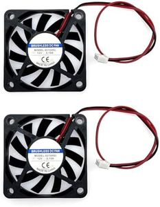 JZK 2PCS 60x60x10 mm 2pin DC 12V mini ventola raffreddamento silenziosa con fili, 6010 60mm piccola ventola CC senza spazzole 6cm 12V ventola per stampante 3D con cavo, ventola dissipatore calore