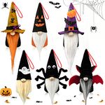 Mocoosy Halloween Gnome Ornaments Set of 6, Plush Hanging Gnomes Decorations, Handmade Tomte Swedish Gnome Nisse Scandinavian Gnome Ornaments Tree Hanging for Halloween Party Home Decor