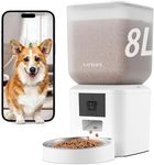 Automatic Dog & Cat Feeder with Camera & WiFi – 8L/34 Cups, 1080P Night Vision, 2.4 & 5G WiFi, 2-Way Talk, 10s Voice Recording, Timed Food Dispenser, Up to 99 Portions, 15 Meals Per Day