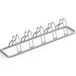 SimpleHouseware 5 Bike Bicycle Floor Parking Adjustable Storage Stand, Silver