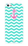 iZERCASE Chevron Pattern Turquoise With Anchor iphone 5 case - Fits iphone 5, iphone 5S T-Mobile, AT&T, Sprint, Verizon and International