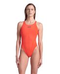 ARENA Women's Performance Solid Team Swim Tech Swimsuit Bright Coral