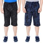 GUIDE Men's Regular Fit Printed Three Fourth Capri(Pack of 2) (CP_033_Black_NAVY-4XL)