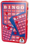 Schmidt Spiele - Bingo Game Set with Tin Case - Travel Game 10 Cards, 240 Bingo Chips - Classic Game for 3 to 10 Players - Age 8 Years + - 51220