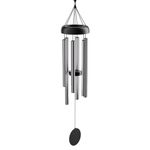 Serene Harmony 32-Inch Deep Tone Wind Chimes, Matte Black & Silver Memorial Chimes for Outside, Weather Resistant Aluminum Decor for Garden, Patio, and Porch