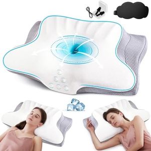 Butterfly Pillow Cervical Neck Pillow for Neck Pain Relief Side Sleeper Pillow for Neck Support Sleep Apnea Pillow Anti Snore for Side Back & Stomach Sleepers with Earplugs​ Sleep Mask