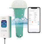 RYAKKA Smart Pool Water Monitor, All in One App-Controlled Water Quality Tester for Pools & Spas – Monitoring pH, ORP, CL, EC, TDS, Salinity, Temp Real-Time Water Quality Analyzer