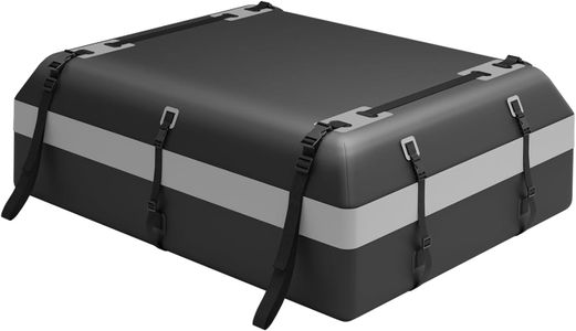 COSTWAY 21 Cu Ft Car Roof Bag – Waterproof Cargo Carrier with Lock & Straps, Black/Grey