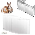 Oncpcare 6 Pack Pet Cage Liner Protection Rabbit Cage Urine Guard Clear Cage Edge Liner Guinea Pig Side Lining Habitat Siding Small Animal Cage Accessories - Keep Litter in The Cage, 10'' x 8.2''