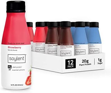 Soylent Complete Nutrition Gluten-Free Vegan Protein Meal Replacement Shake Neapolitan Variety Pack, 14 Oz, 12 Pack