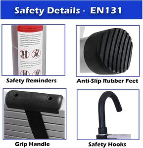 5M Telescopic Aluminium Ladder – Lightweight Extendable